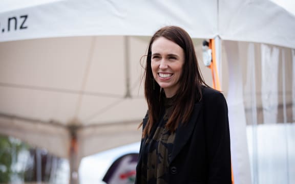 Jacinda Ardern at a Vaccination Centre in Kawakawa