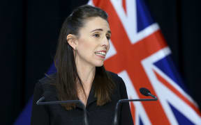 WELLINGTON, NEW ZEALAND - APRIL 30: Prime Minister Jacinda Ardern speaks to media during a press conference at Parliament.