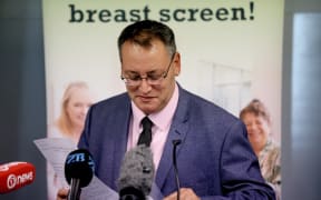 Health Minister Shane Reti makes an announcement about free breast cancer screening.