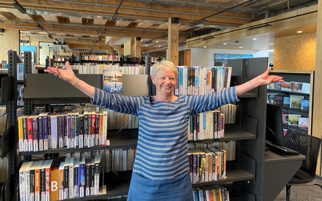 Jill couldn't stop smiling on the opening day of the new library, Te Kete Tuhinga, when Te Whare Whakatere opened to the public on January 22, 2024.