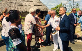 Patrice Faure, pictured in Kone, New Caledonia in December 2022 with French overseas minister Gerald Darminan.