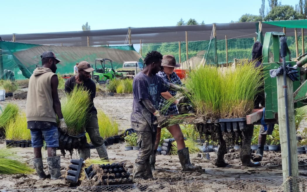 The clean-up from Cyclone Gabrielle continues at Plant Hawke's Bay on Saturday.