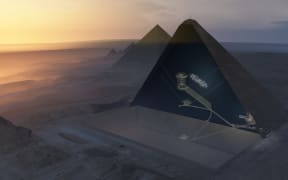 A 3-dimensional aerial cut out showing the hidden void.
