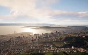 A rendering from Wellington's digital twin - a virtual replica of the city