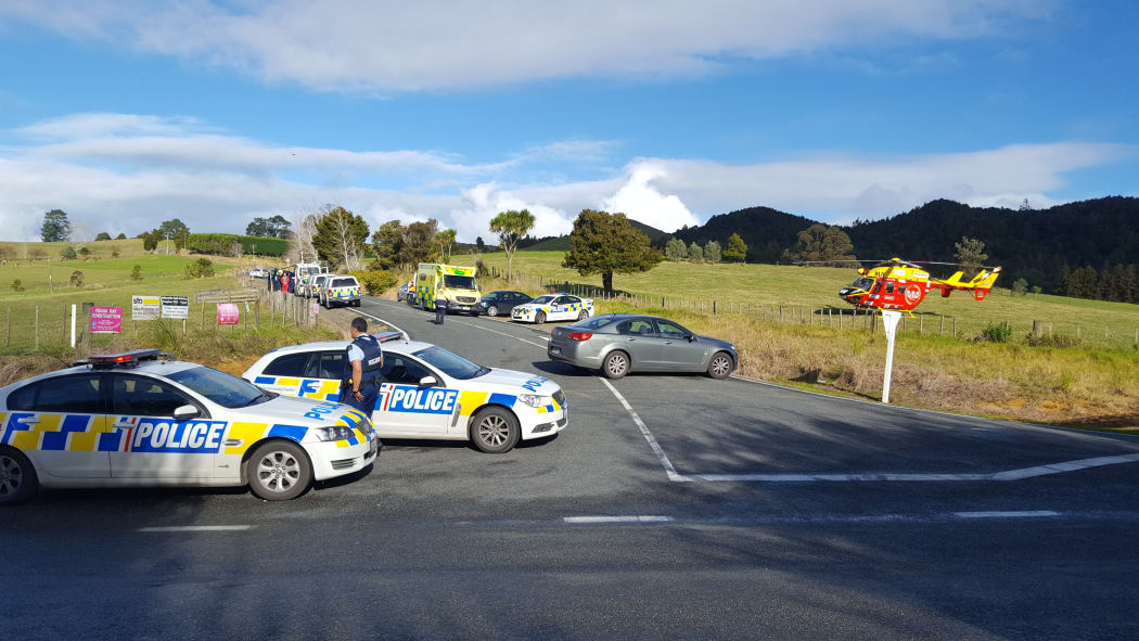 The scene at the Whareora end of police cordon
