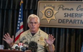 CATALINA, ARIZONA - FEBRUARY 3: Pima County Sheriff, Chris Nanos, speaks to the media on February 3, 2026 in Tucson, Arizona. He was answering questions about the search for Nancy Guthrie, the missing mother of NBC host Savannah Guthrie.  Jan Sonnenmair/Getty Images/AFP (Photo by Jan Sonnenmair / GETTY IMAGES NORTH AMERICA / Getty Images via AFP)
