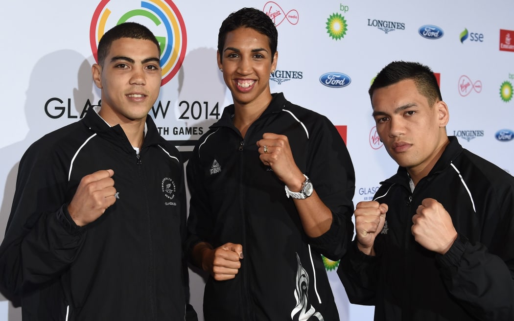 New Zealand Commonwealth Games boxers Leroy Hindley, Alexis Pritchard and Chad Milnes.