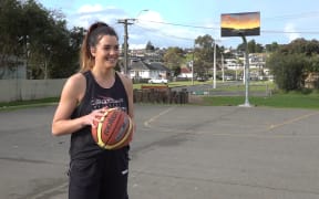Terai Sadler, representing the Cook Islands in basketball at the Pacific Games in Samoa.