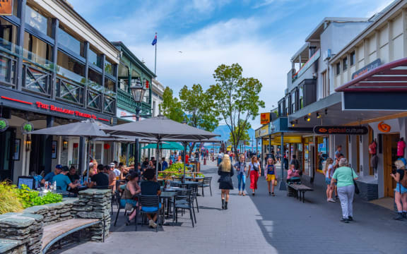 A busy Queenstown street