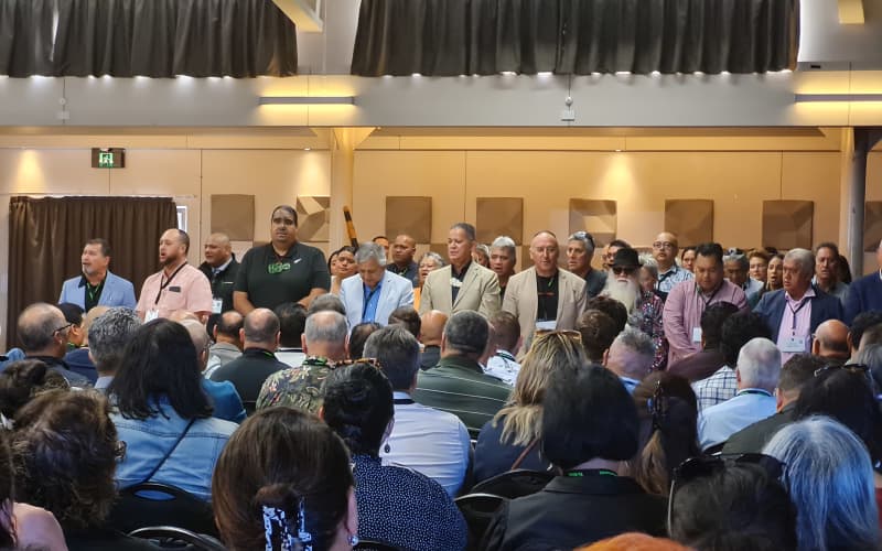 Representatives of the iwi of Te Tai Tokerau welcome iwi leaders from around the motu to Kerikeri.