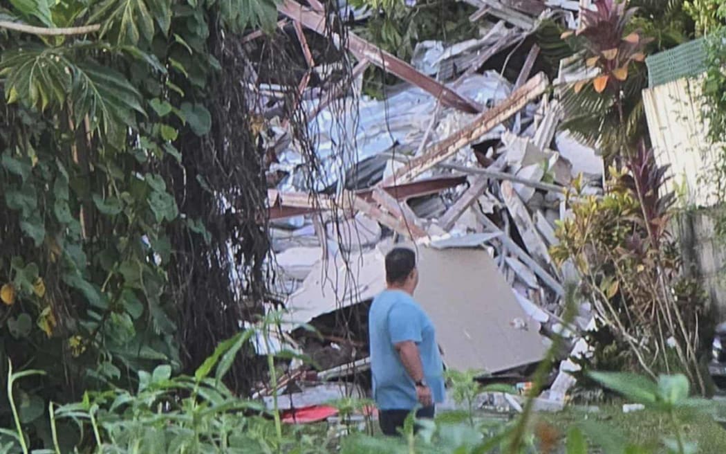 Landslide at Afaahiti in Te Honu district.