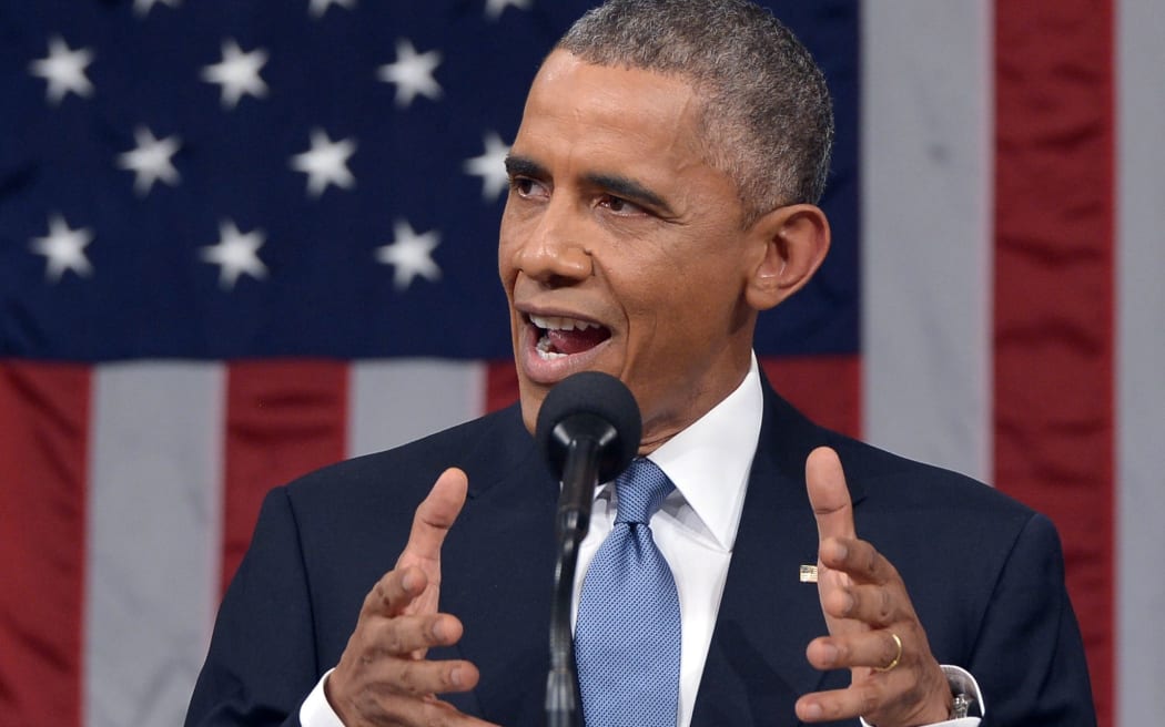 US President Barack Obama delivers his 2015 State of the Union Address to Congress.