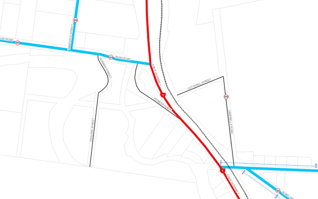The Marlborough District Council's current speed limit maps show Campbell Rd and Cotterill St, which border Tua Marina School, are 100kmh.