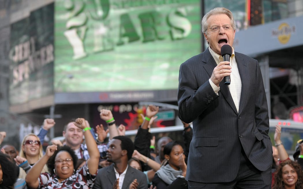TV host Jerry Springer celebrates the taping of 'The Jerry Springer Show' 20th anniversary show at Military Island, Times Square on 11 October, 2010 in New York City.