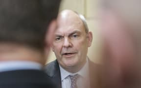 Finance Minister Steven Joyce at Printlink for the printing of the 2017 Budget.