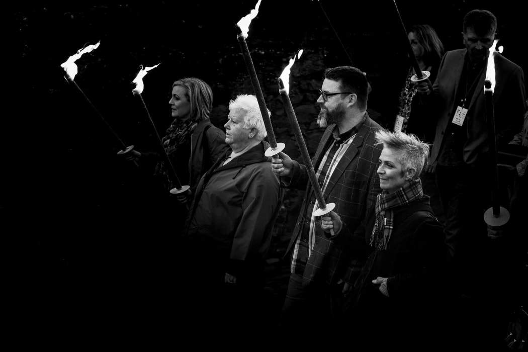Opening procession of the Bloody Scotland festival in Stirling