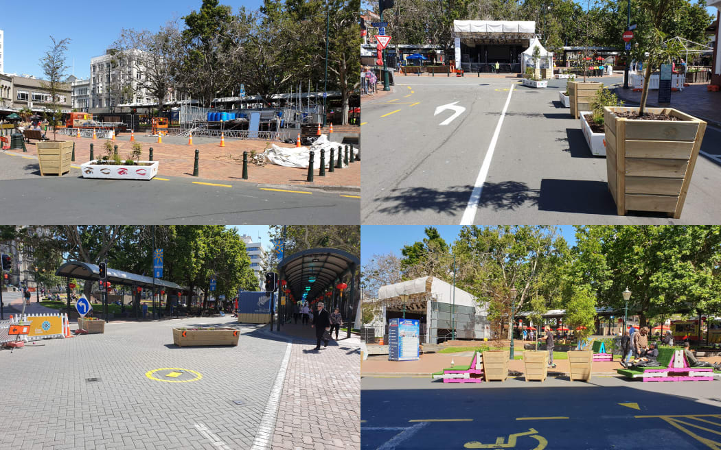 The Octagon in central Dunedin has been closed off to vehicles.