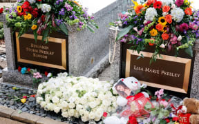 Lisa Marie Presley's grave next to that of her son's.