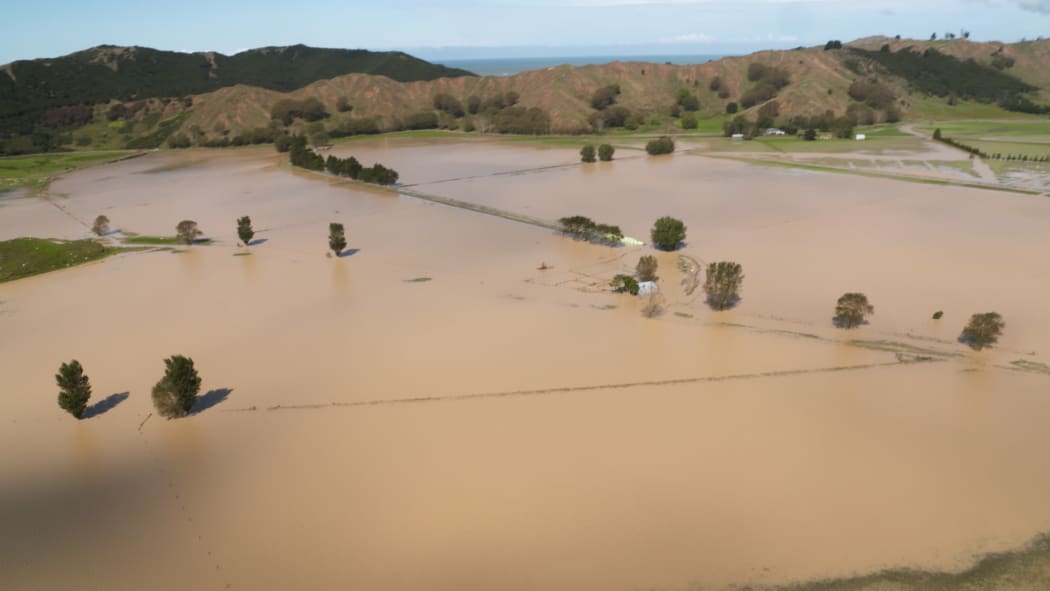 Floods engulf farmland along East Cape
