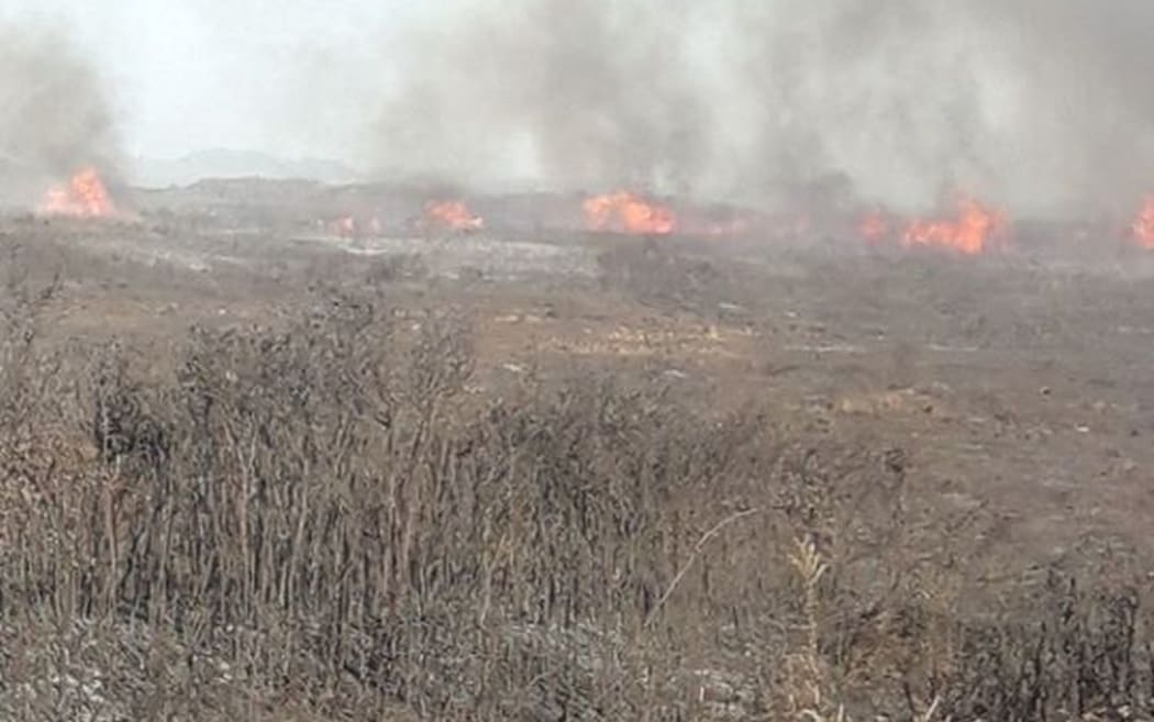A scrub fire on Karikari peninsula in Northland is burning out of control.
