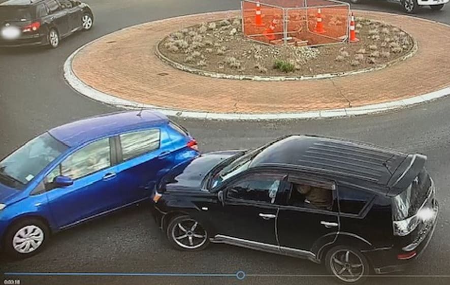 An accident caught on one of the cameras.
