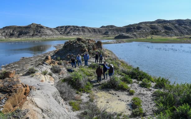 Fossil discovery Caption: A site of a fossil discovery in Hell Creek Formation in Montana, an area synonymous with T. rex fossils. Mandatory Credit: Jonathan Newton/The Washington Post/Getty Images via CNN Newsource