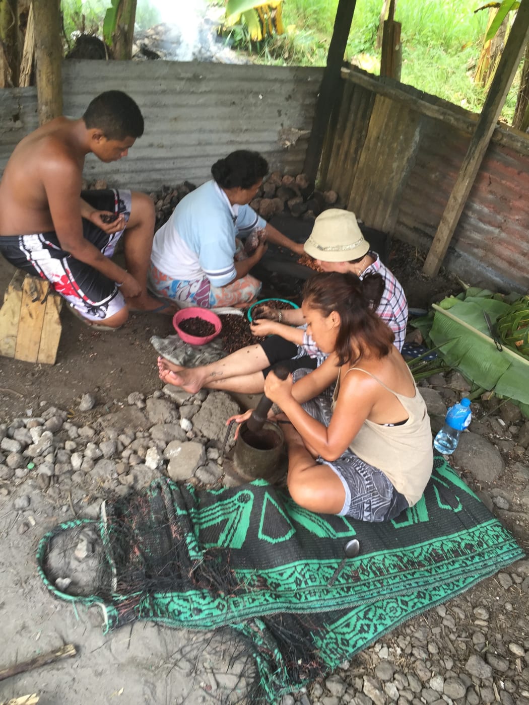 Mary Tiumalu working with a family in Samoa.