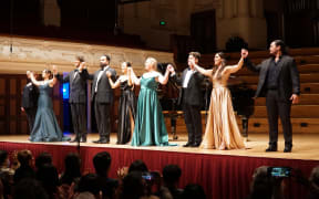 Curtain call for all singers at the Auckland Opera Studio Gala Concert 2022