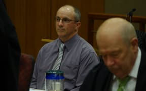 Scott Watson in court on 17 August, 2016 for a hearing about whether journalist Mike White can be present in his professional capacity at a meeting between Watson and Gerarld Hope.