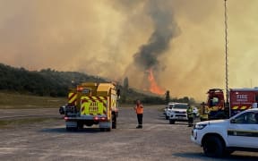 An out of control scrub fire burning at Bridge Hill in Canterbury has grown to 140 hectares. Picture taken on 5 December 2024.