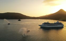 The MV Regatta, Whangārei’s first cruise ship, arrives at Northport early on 4 February 2024.