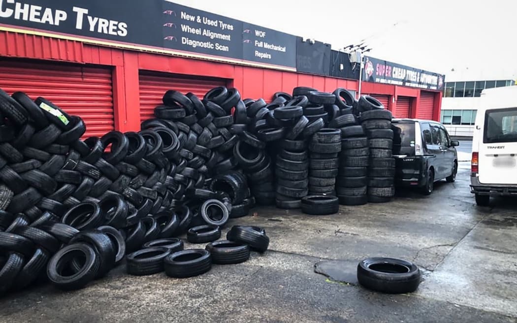 Illegally dumped tyres at Super Cheap Tyres in Onehunga 15 May 2024
picure supplied
credit: Farman Sediqi

sctautoservice@live.com