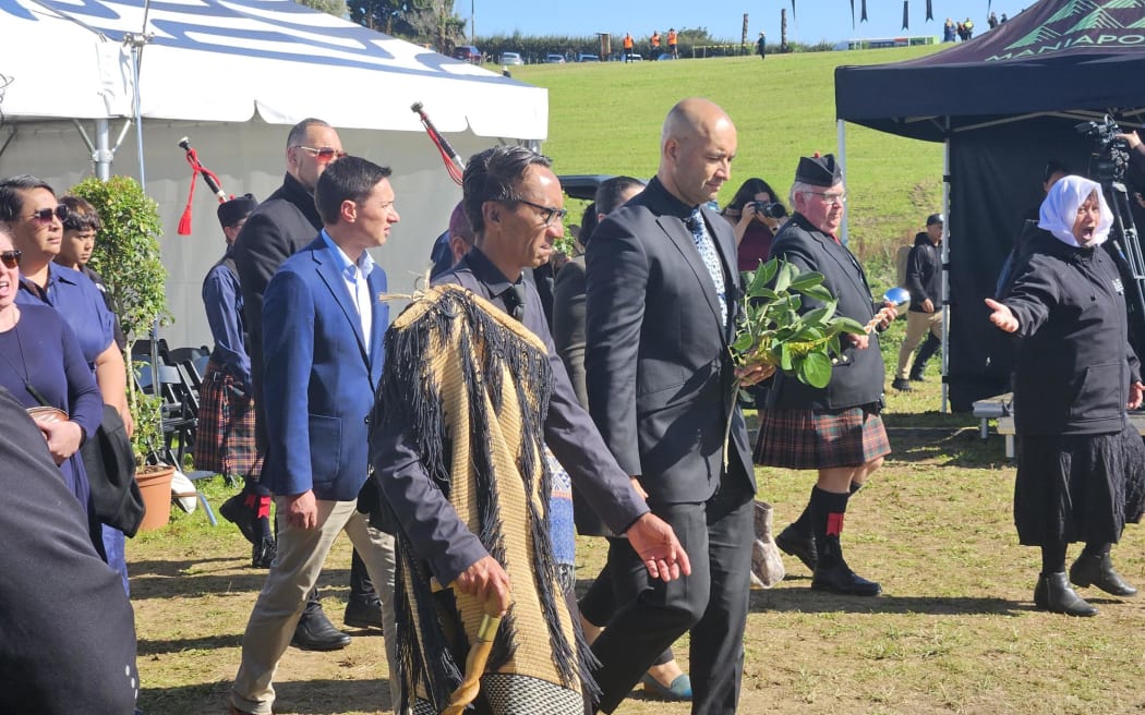 Minister of Māori Crown Relations Tama Potaka at Ōrākau.