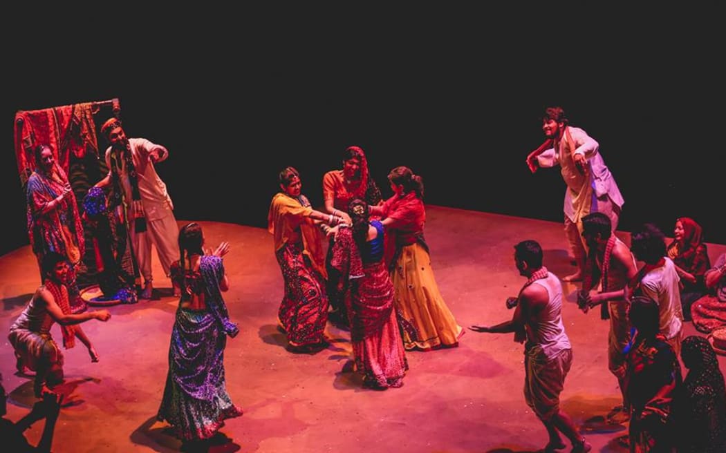 Actors performing in the Prayas production Rudali.