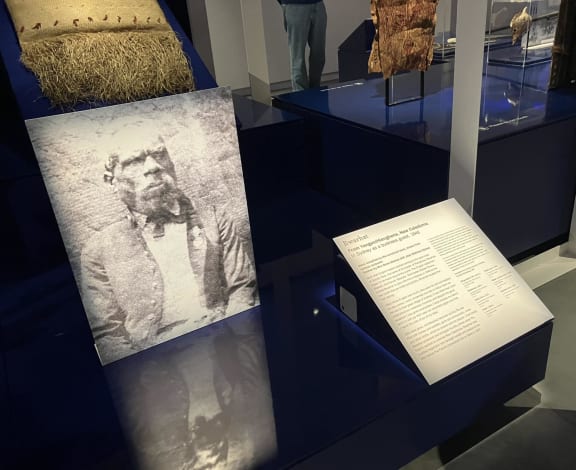 Artefacts on display for the 'Tidal Kin' exhibition held at the Chau Chak Wing Museum, University of Sydney. The exhibition tells the stories of eight Pacific Islanders who visited Sydney in the 18th and 19th centuries.