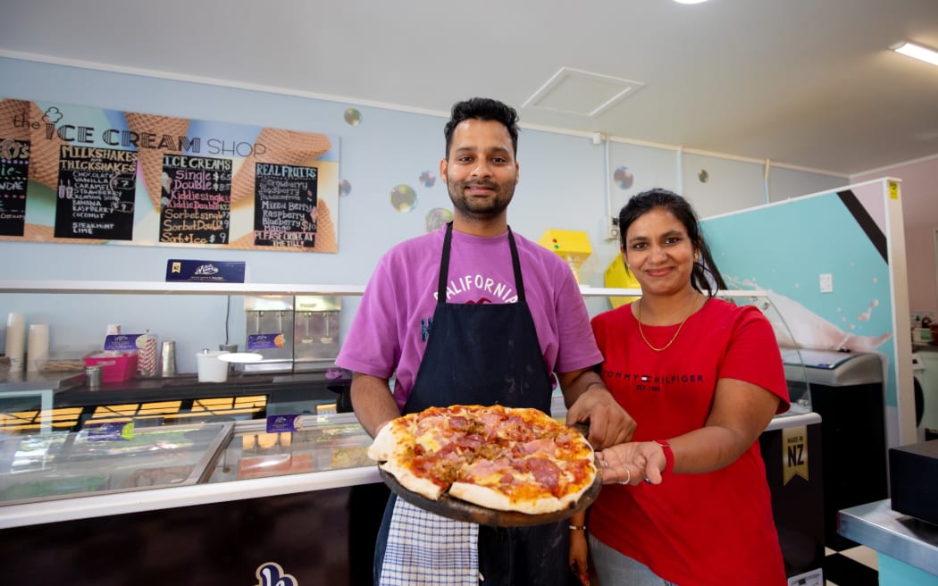 Owners of the Hahei Eatery and Ice Cream shop Gavvy Mohd and Preethi Arora.