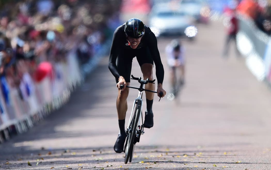 New Zealand cyclist Jesse Sergent in action at the 2014 Commonwealth Games.