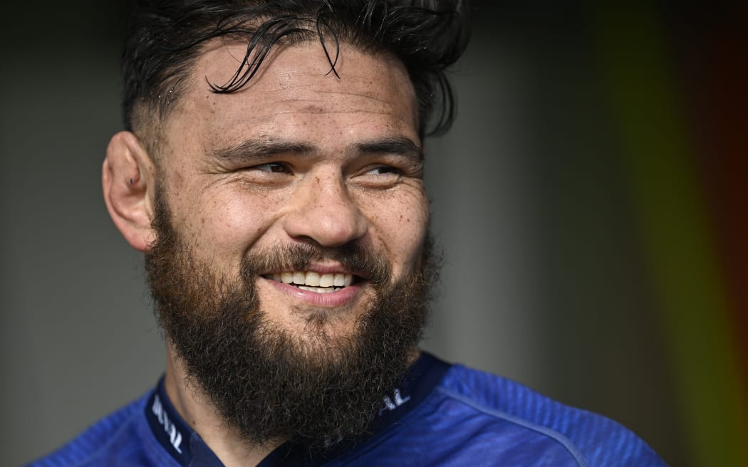 Angus Ta’avao during a Blues training session. Super Rugby Pacific, Alexandra Park, Auckland, New Zealand. Tuesday 18 June 2024. © Photo credit: Andrew Cornaga / www.photosport.nz