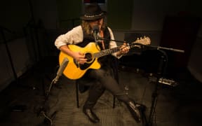 Andrew White performing for NZ Live at RNZ Auckland
