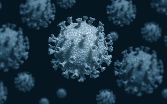 Covid-19 coronavirus particles, illustration. The new coronavirus SARS-CoV-2 (previously 2019-CoV) emerged in Wuhan, China, in December 2019.