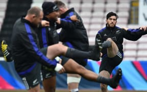 The All Blacks warm up in Darlington.