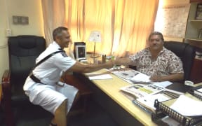 Samoa's Police Commissioner Fuiavailili Egon Keil and Police Minister Sala Fata Pinati