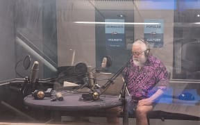 William Dart in the RNZ studio recording his penultimate New Horizons programme