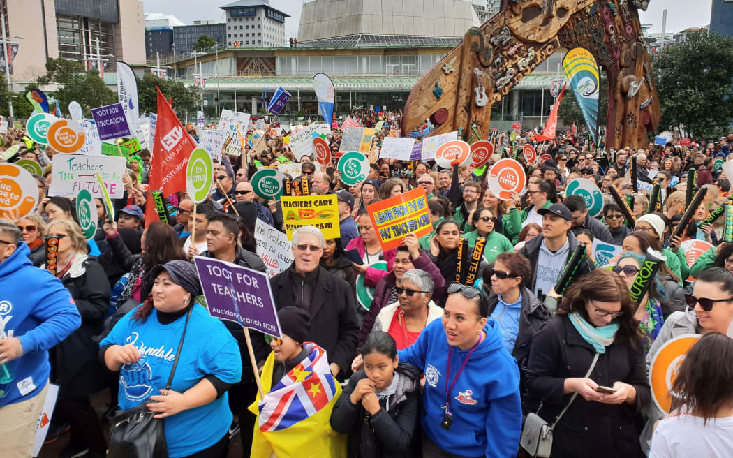 The rally at Aotea Square.