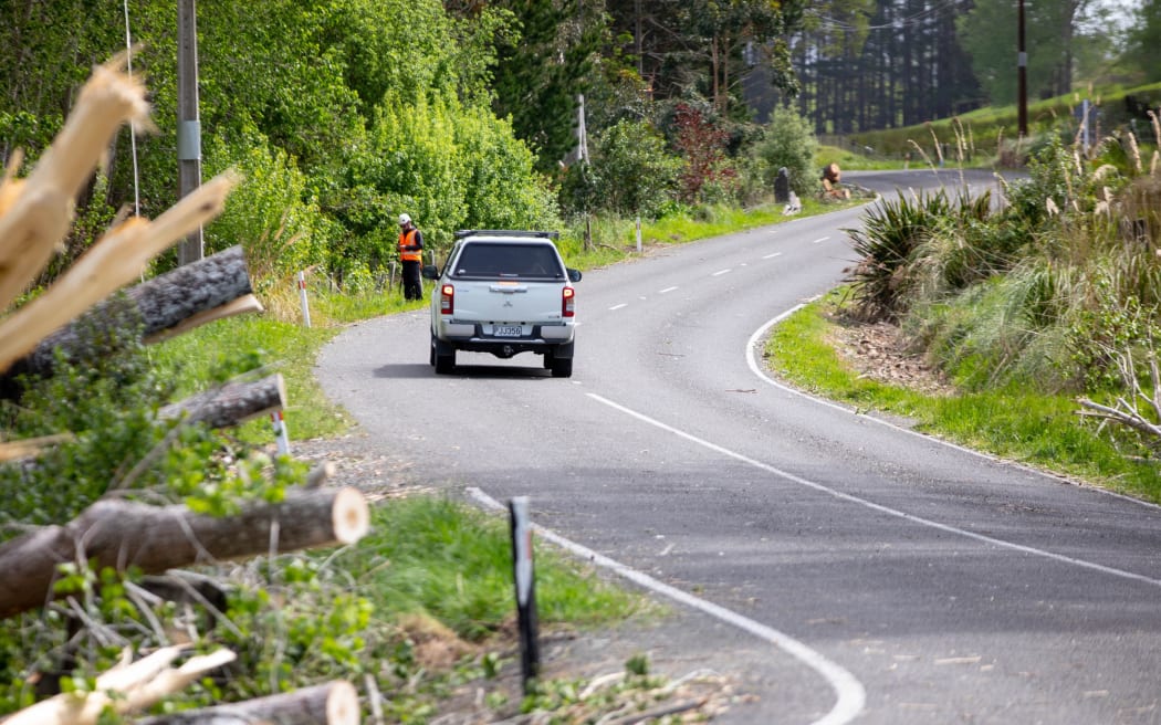 Power lines down in Riversdale in Wairarapa