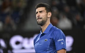 Serbia's Novak Djokovic reacts at the Australian Open.
