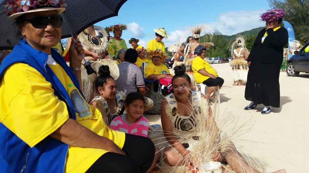 Cook Islands dancers at te maeva nui for the 50th anniversary of Cooks self governance