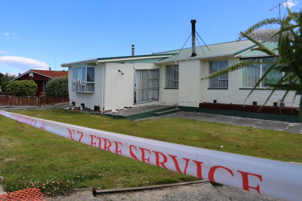 An earthquake damaged home near Lyell Creek, Kaikoura