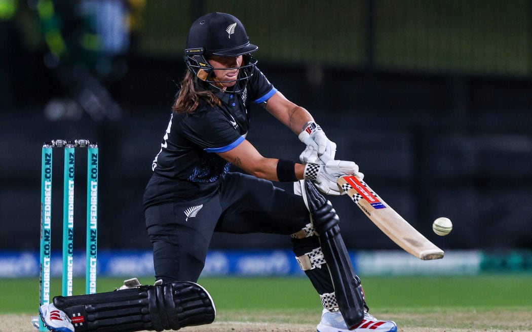 New Zealand's Amelia Kerr bats during the White Ferns vs Zimbabwe Women, Twenty20 International cricket match at Seddon Park, Hamilton, New Zealand on Wednesday 25 February 2026. Photo: DJ Mills / Photosport