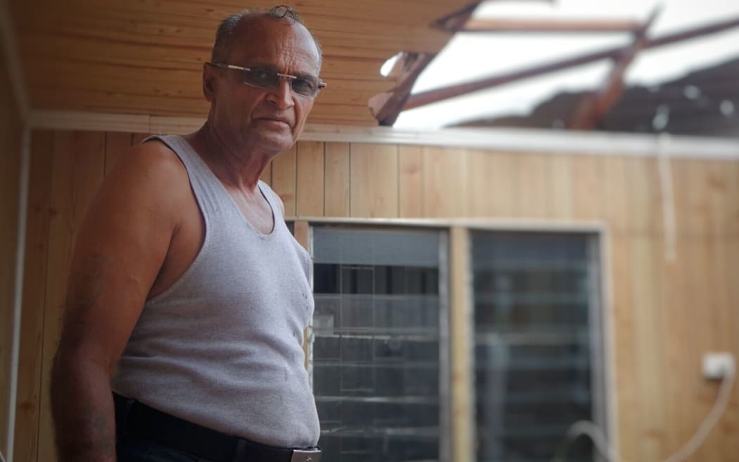 Sushal Kumar in his damaged home.